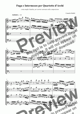 page one of Fuga e Intermezzo per Quartetto d’Archi