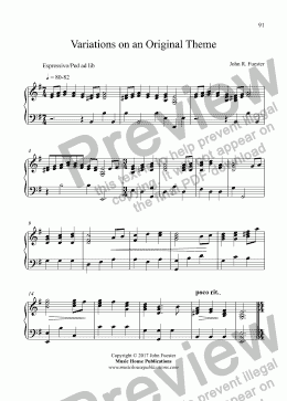 page one of Variations on an Original Theme