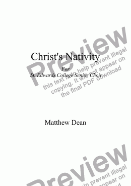 page one of Christ's Nativity