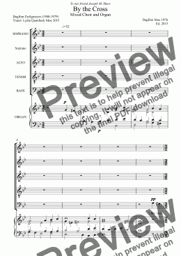page one of By the Cross (Mixed Choir and Organ)