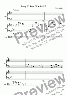page one of Song Without Words # 19 [Harp, Piano, and Viola]
