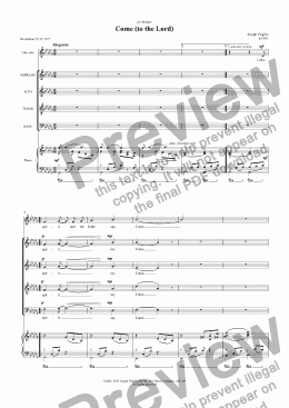 page one of 000:006 Opus: Come (to the Lord)  SATB + piano