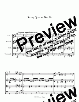 page one of String Quartet No. 20