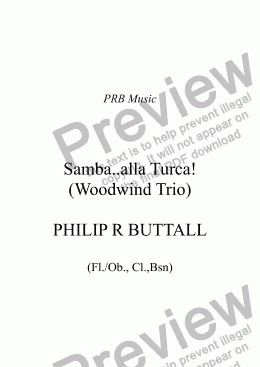 page one of Samba..alla Turca! (Woodwind Trio)