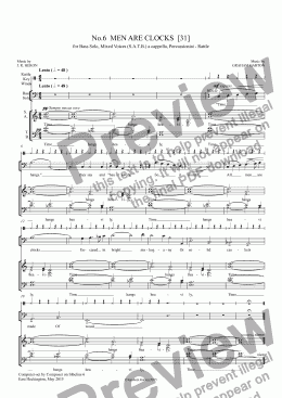 page one of *SONG CYCLE - ’WINDING RHYMES’ Vignette for SATB a cappella No.6, 'MEN ARE CLOCKS' [31] Words: J. R. Heron