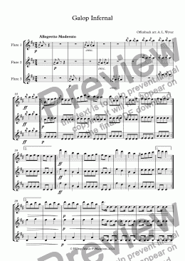 page one of Galop Infernal arr. three flutes