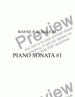 page one of PIANO SONATA #1