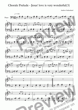 page one of Chorale Prelude - Jesus' love is very wonderful(3)