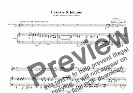 page one of Frankie & Johnny for Bb Bass Clarinet & Piano