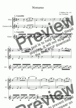page one of J. Küffner, Notturno op. 110 (Flute, Clarinet, Guitar)