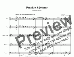 page one of Frankie & Johnny for Wind Quintet