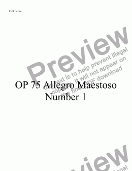 page one of Mozart OP 75 Allegro Maestoso