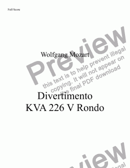 page one of DIVERTIMENTO, KVA 226