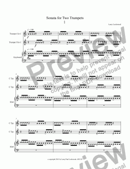 page one of Sonata for Two Trumpets