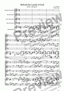 page one of Behold the Lamb of God (Händel)