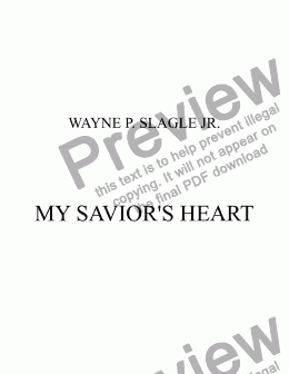 page one of MY SAVIOR'S HEART