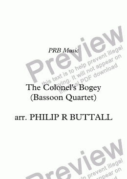 page one of The Colonel’s Bogey (Bassoon Quartet)