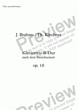 page one of Brahms, Klavier-Trio n. op. 18 – Flöte (anstelle Violine)