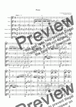 page one of Coleridge-Taylor - Pixies, Op 64/2, for Picc. 2Flutes. 3 BbClarinets