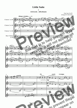 page one of Juon - Little Suite Op20 for clarinet quartet (3Bb and Bass)