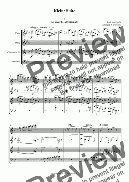 page one of Juon - Little Suite Op20 for WW quartet Fl.Ob.Cl.Bsn.