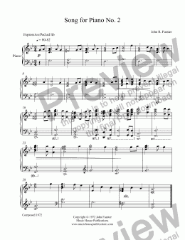 page one of Song for Piano No. 2