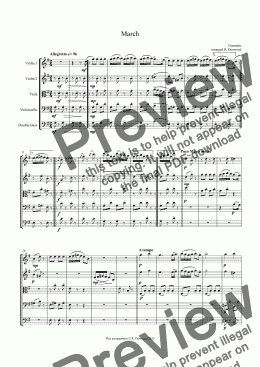 page one of Granados - March for string quartet or string orchestra