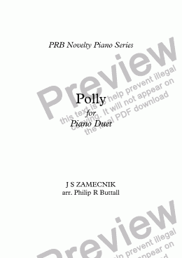 page one of PRB Novelty Piano Series: Polly [Four Hands]