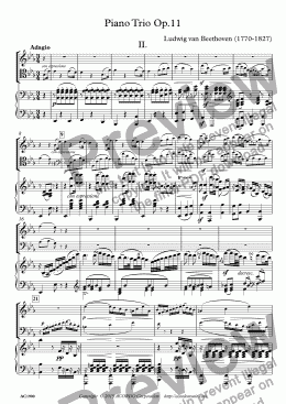 page one of Adagio from Pianio Trio Op.11