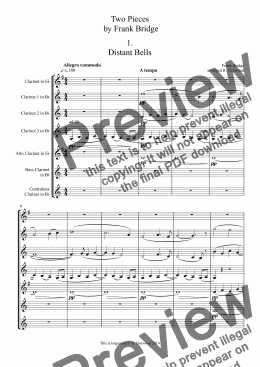 page one of Bridge - Two easy pieces for clarinet choir
