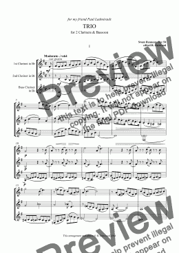 page one of Hennessy - Trio Op.54 for 2 Clarinets and Bass Clarinet