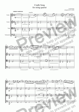 page one of Bridge - CRADLE SONG - for string quartet