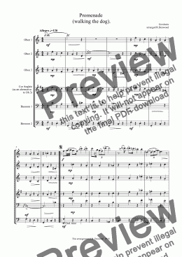 page one of Gershwin - Promenade  (walking the dog)for Double Reed Choir