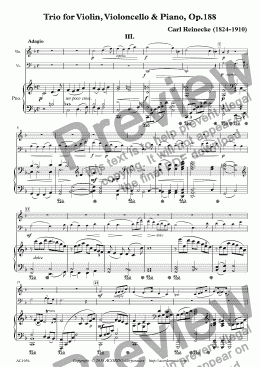 page one of Adagio from Trio for Violin, Violoncello & Piano, Op.188