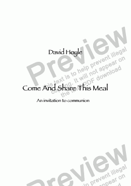 page one of Come And Share This Meal
