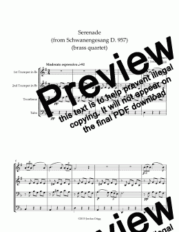 page one of Serenade (from Schwanengesang D. 957) (brass quartet)