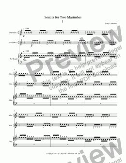 page one of Sonata for Two Marimbas