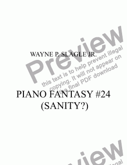 page one of PIANO FANTASY #24 (SANITY?)