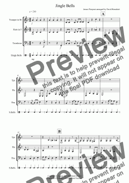 page one of Jingle Bells (jazzy style!) for Brass Trio