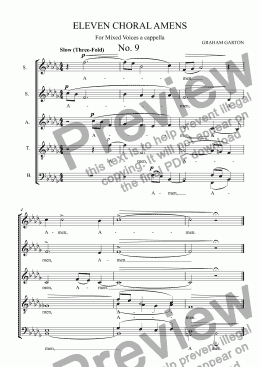 page one of ELEVEN CHORAL AMENS    No. 9