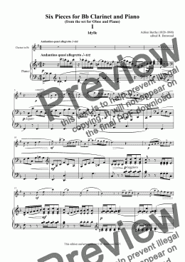 page one of Barthe - 6 pieces for Bb Clarinet & Piano