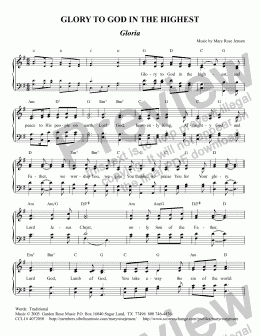 page one of Glory to God in the Highest (Gloria) - short version