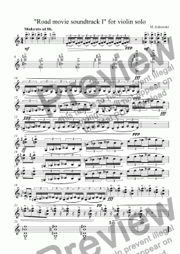 page one of "Road movie soundtrack I" for violin solo