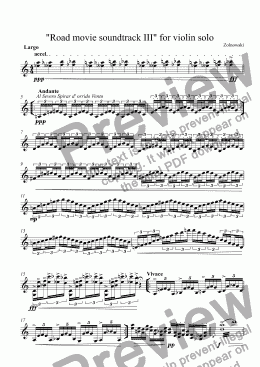 page one of "Road movie soundtrack III" for violin solo