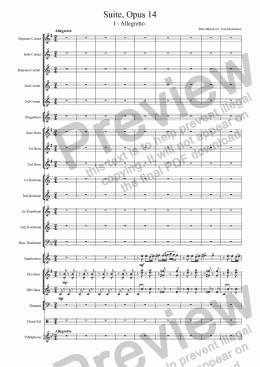 page one of BRASS BAND - Suite, Opus 14 - Mvt. 1 - Allegretto