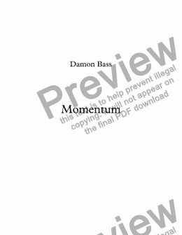 page one of Momentum Composed by Damon B