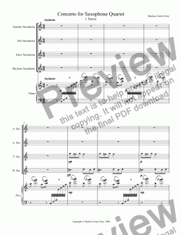 page one of Concerto for Saxophone Quartet - Mvt. 1