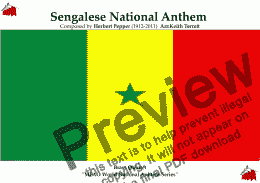 page one of Sengalese National Anthem “Pincez Tous vos Koras, Frappez les Balafons”  - “Pluck Your Koras, Strike the Balafons” for Brass Quintet (MFAO World National Anthem Series)