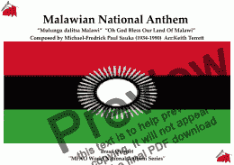 page one of Malawian  National Anthem  for Brass Quintet (MFAO World National Anthem Series)