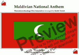 page one of Maldivian (Maldives) ("Qaumii Salaam") National Anthem for Brass Quintet (MFAO World National Anthem Series)